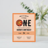 Cool Baller Basketbal Budget 1e Verjaardag Uitnodi (Staand voorkant)