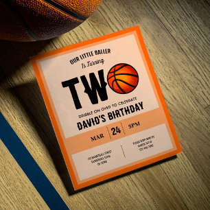 Cool Baller Basketbal Budget 2e Verjaardag Uitnodi