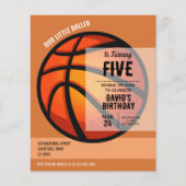 Cool Baller Basketbal Budget Verjaardag Uitnodigin (Voorkant)