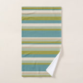 Cool Bamboe Blauwgroen Green Stripes Patroon | Mon Bad Handdoek (Handdoek)