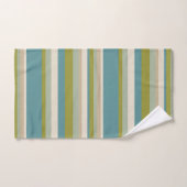 Cool Bamboe Blauwgroen Green Stripes Patroon | Mon Bad Handdoek (Handdoek)