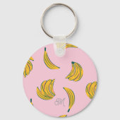 Cool Banaan Roze Patroon Sleutelhanger (Voorkant)