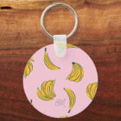Cool Banaan Roze Patroon Sleutelhanger (Voorkant)