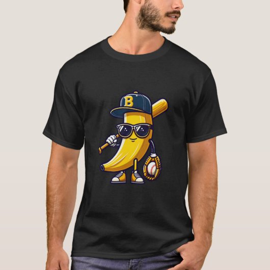 Cool Banana Baseball Speler T-shirt (Voorkant)