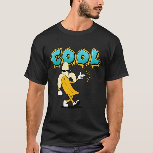Cool Banana Cartoon – Funny Fruit Meme T-Shirt Des (Voorkant)