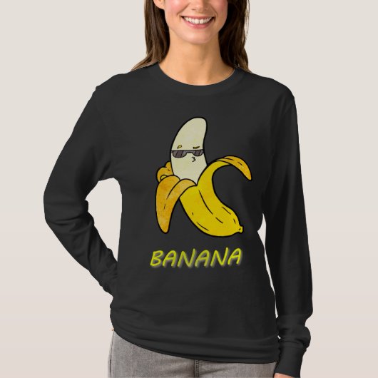 Cool Banana with sunglasses and kissy face  cute f T-shirt (Voorkant)