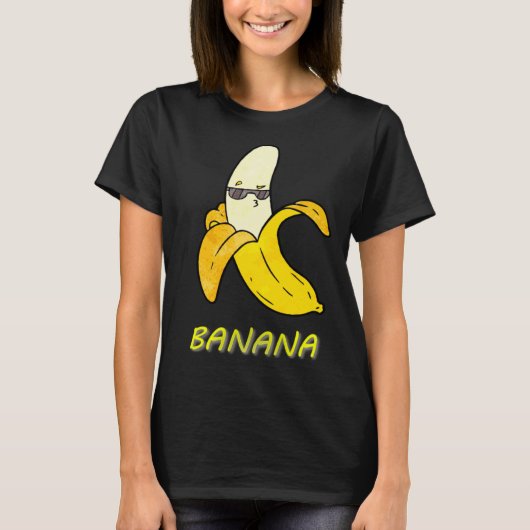 Cool Banana with sunglasses and kissy face  cute f T-shirt (Voorkant)