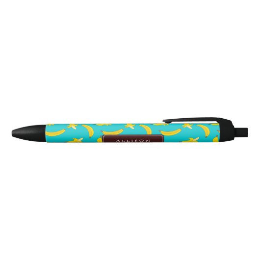 Cool Bananas Pattern Personalized Zwarte Inkt Pen (Bovenkant)