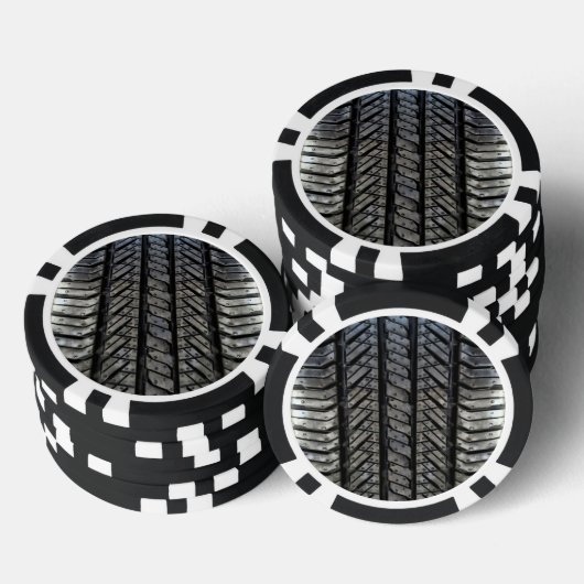 Cool bandrubber automobieldecor poker chips (Opstapeling)
