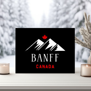 Cool Banff Canada Mountains esdoornblad donkere kl Briefkaart