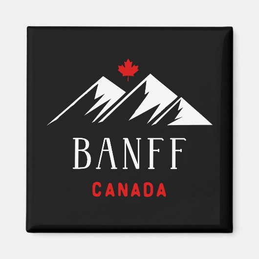Cool Banff Canada Mountains esdoornblad donkere kl Magneet (Voorkant)