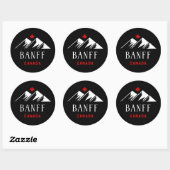 Cool Banff Canada Mountains esdoornblad donkere kl Ronde Sticker (Vel)