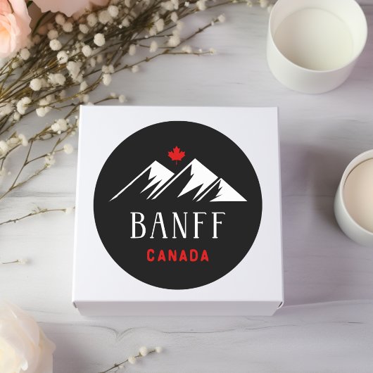 Cool Banff Canada Mountains esdoornblad donkere kl Ronde Sticker