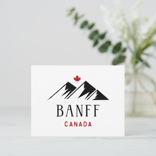 Cool Banff Canada Mountains esdoornblad licht-kleu Briefkaart (Staand voorkant)