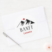 Cool Banff Canada Mountains esdoornblad licht-kleu Ronde Sticker (Envelop)