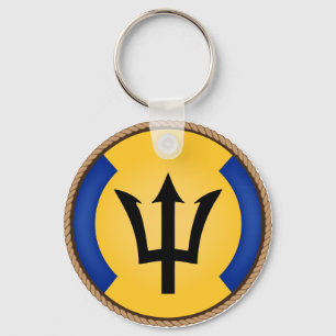 Cool Barbados Vlag Zegel Sleutelhanger