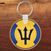 Cool Barbados Vlag Zegel Sleutelhanger (Voorkant)