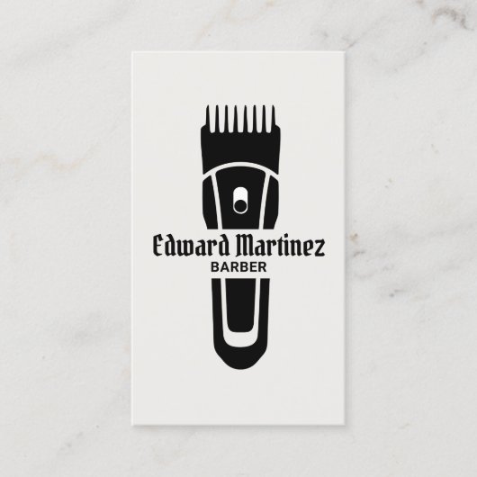 Cool Barber Barbershop Elektrische Haarschaar Visitekaartje (Voorkant)