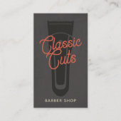 Cool Barber Shop QR Code Visitekaartje (Voorkant)