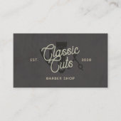 Cool  Barber Shop QR Code Visitekaartje (Voorkant)