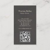 Cool  Barber Shop QR Code Visitekaartje (Achterkant)