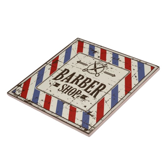 Cool Barber shop retro Tegeltje (Zijkant)