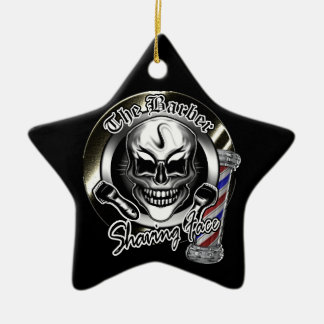 Cool Barber Skull kerstversiering Keramisch Ornament