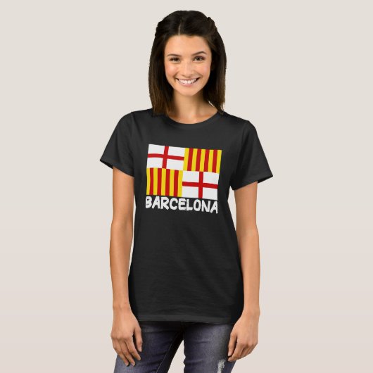 Cool Barcelona Flag T-shirt (Voorkant volledig)