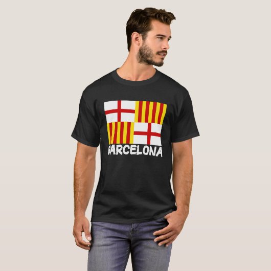 Cool Barcelona Flag T-shirt (Voorkant volledig)