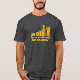 Cool Barcode Design Best Skier On The Mountain  T-shirt