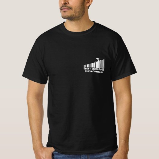 Cool Barcode Design Best Skier On The Mountain T-shirt (Voorkant)