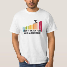 Cool Barcode Design Best Skier On The Mountain  T-shirt