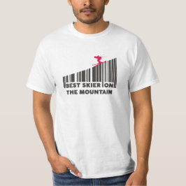 Cool Barcode Design Best Skier On The Mountain  T-shirt