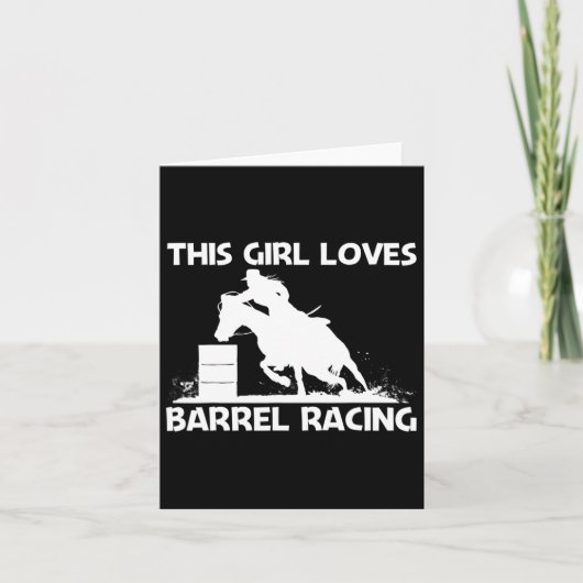 Cool Barrel Racing Art voor meisjes Mam Horseback Kaart (Voorkant)