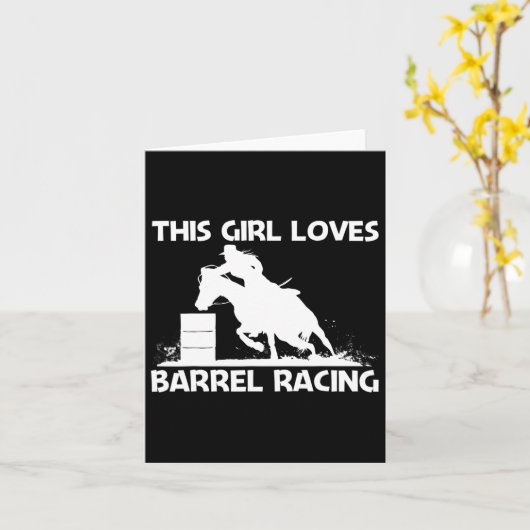 Cool Barrel Racing Art voor meisjes Mam Horseback  Kaart (Gele Bloem)
