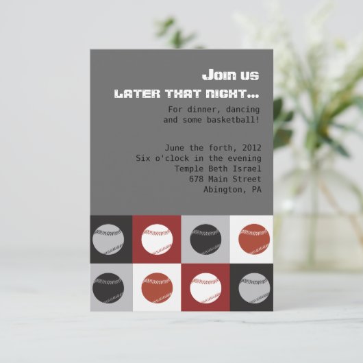 COOL BASEBALL Bar Bat Mitzvah Party Card Kaart (Staand voorkant)