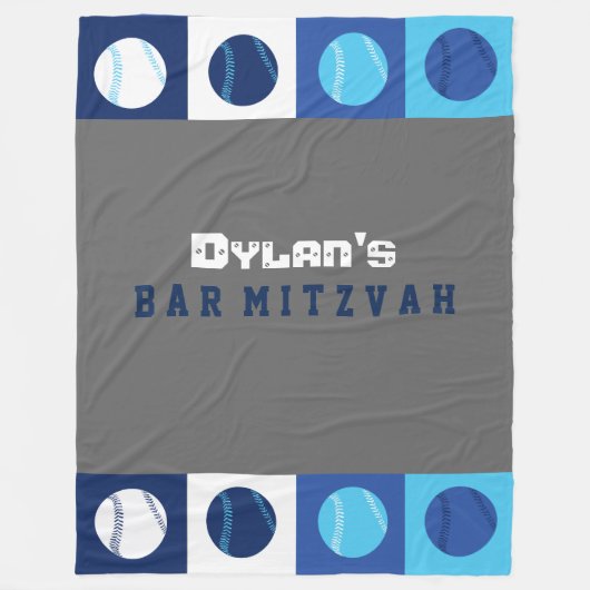 COOL BASEBALL Bar Mitzvah Foto op achtergrond Fleece Deken (Voorkant)