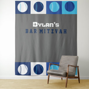 COOL BASEBALL Bar Mitzvah Foto op achtergrond Wandkleed