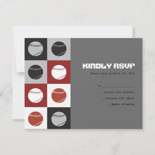COOL BASEBALL Bar Mitzvah Reply RSVP Card (Voorkant)