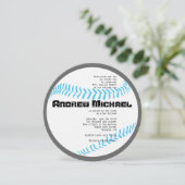 COOL BASEBALL Bar Mitzvah ROUND Invitation Kaart (Staand voorkant)