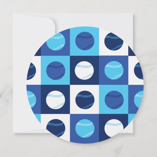 COOL BASEBALL Bar Mitzvah ROUND Invitation Kaart (Achterkant)