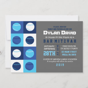 COOL BASEBALL Bar Mitzvah uitnodiging