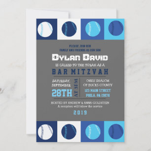 COOL BASEBALL Bar Mitzvah Uitnodiging