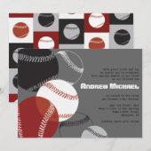 COOL BASEBALL Bar Mitzvah Uitnodiging (Voorkant / Achterkant)