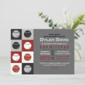 COOL BASEBALL Bar Mitzvah uitnodiging (Staand voorkant)