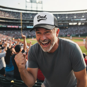 Cool Baseball Dad Est Jaar Typografie Sport Trucker Pet