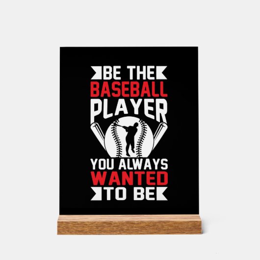 Cool Baseball inspiratie word art Acryl Bord (Voorkant)