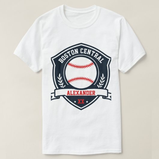 Cool Baseball Logo Personaliseer T-shirt (Design voorkant)