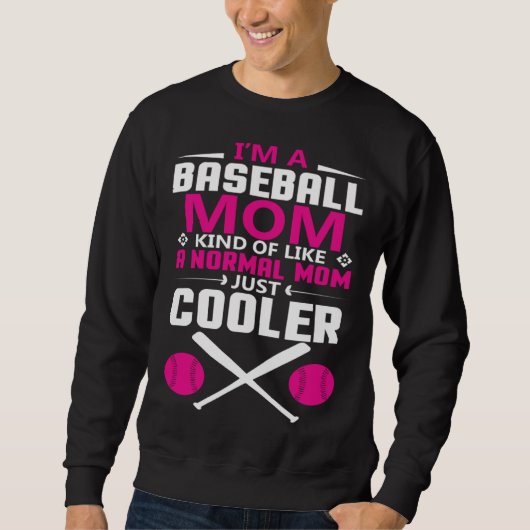 Cool baseball mum everyday text simple retro trui (Voorkant)