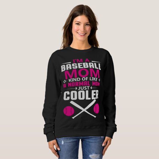 Cool baseball mum everyday text simple retro trui (Voorkant volledig)